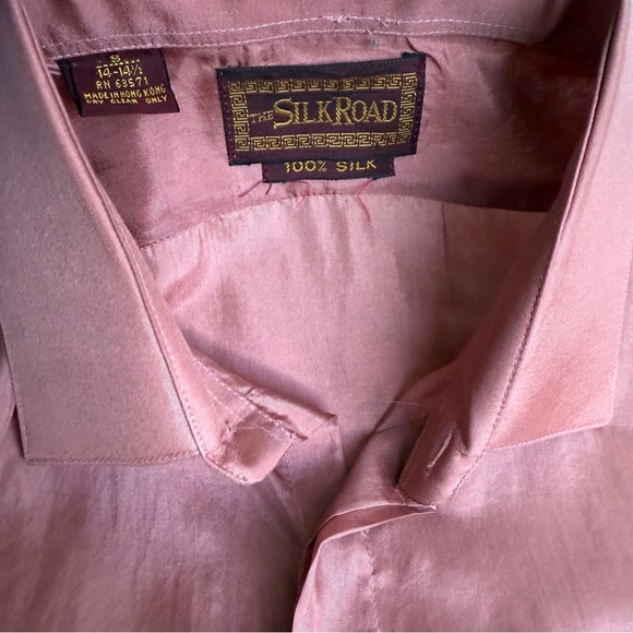 Vintage Silk Pink Dress Shirt - Picture 12 of 14